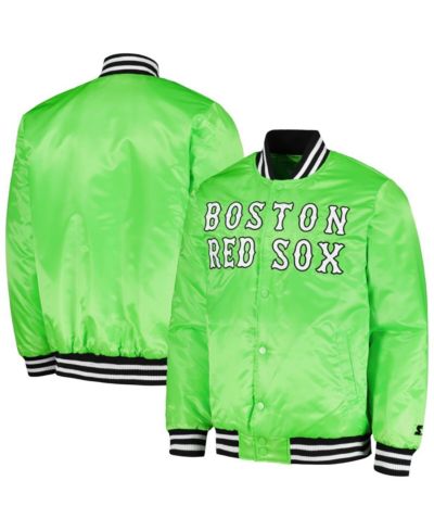 Starter Мужская куртка-бомбер Boston Red Sox Cross Bronx Fashion Satin Full-Snap Varsity