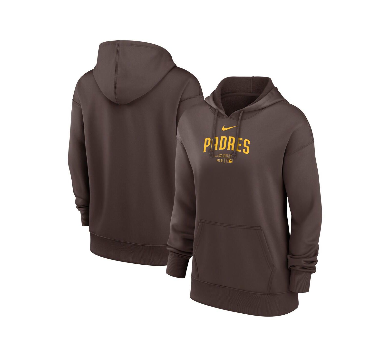 Женское худи Nike San Diego Padres Authentic Collection Performance в коричневом цвете