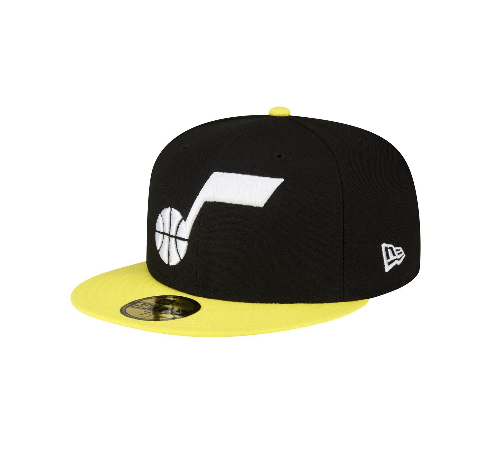 Men's New Era Black, Yellow Utah Jazz 2-Tone 59FIFTY Fitted Hat