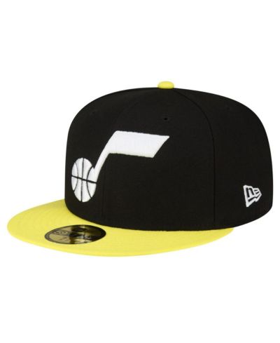 Мужская кепка New Era Black, Yellow Utah Jazz 2-Tone 59FIFTY Fitted