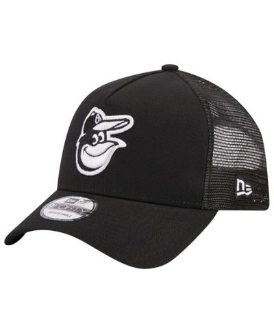 Мужская кепка New Era Black Baltimore Orioles A-Frame 9FORTY Trucker Adjustable
