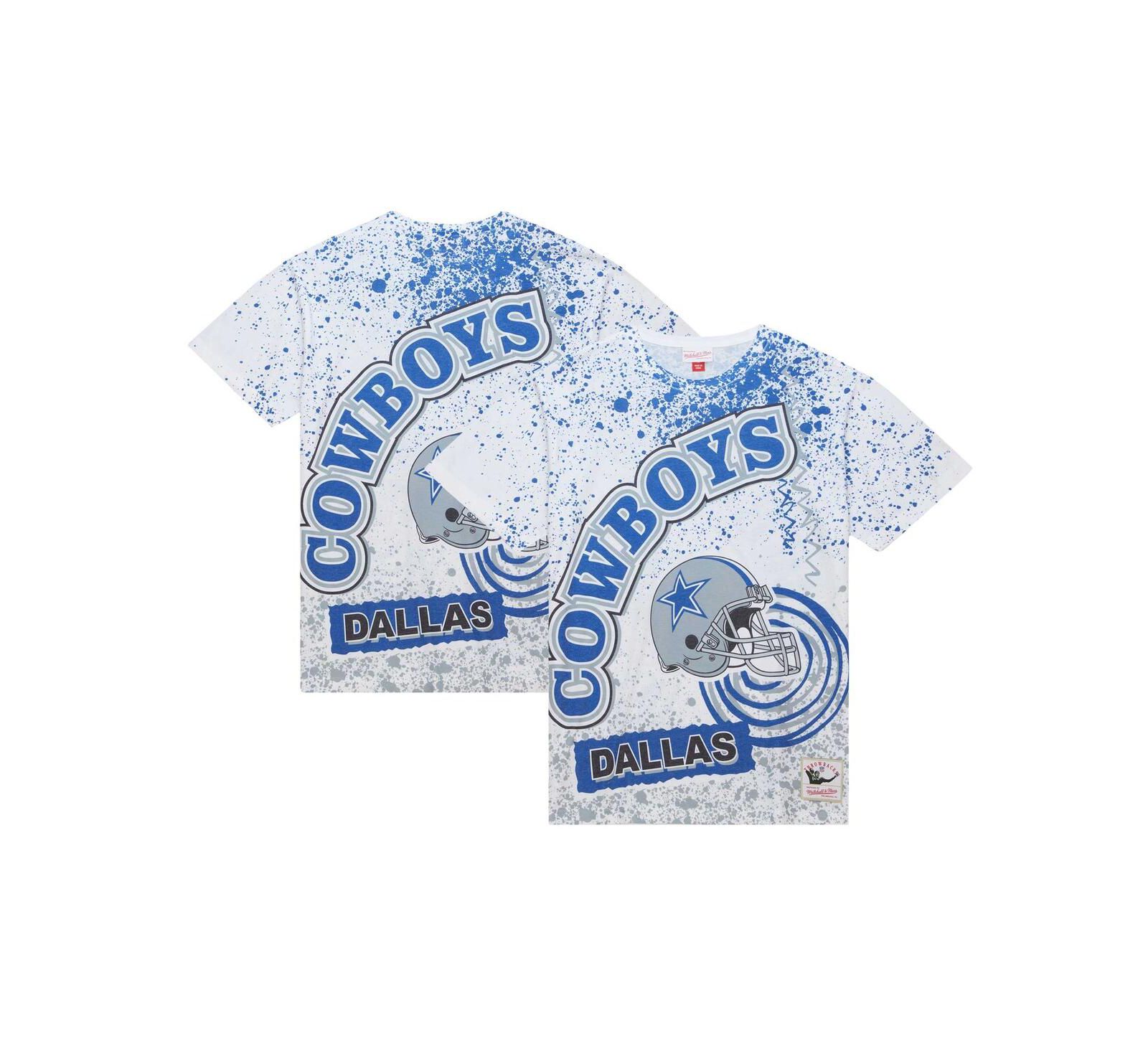 Men's Mitchell & Ness White Dallas Cowboys Team Burst Sublimated T-Shirt