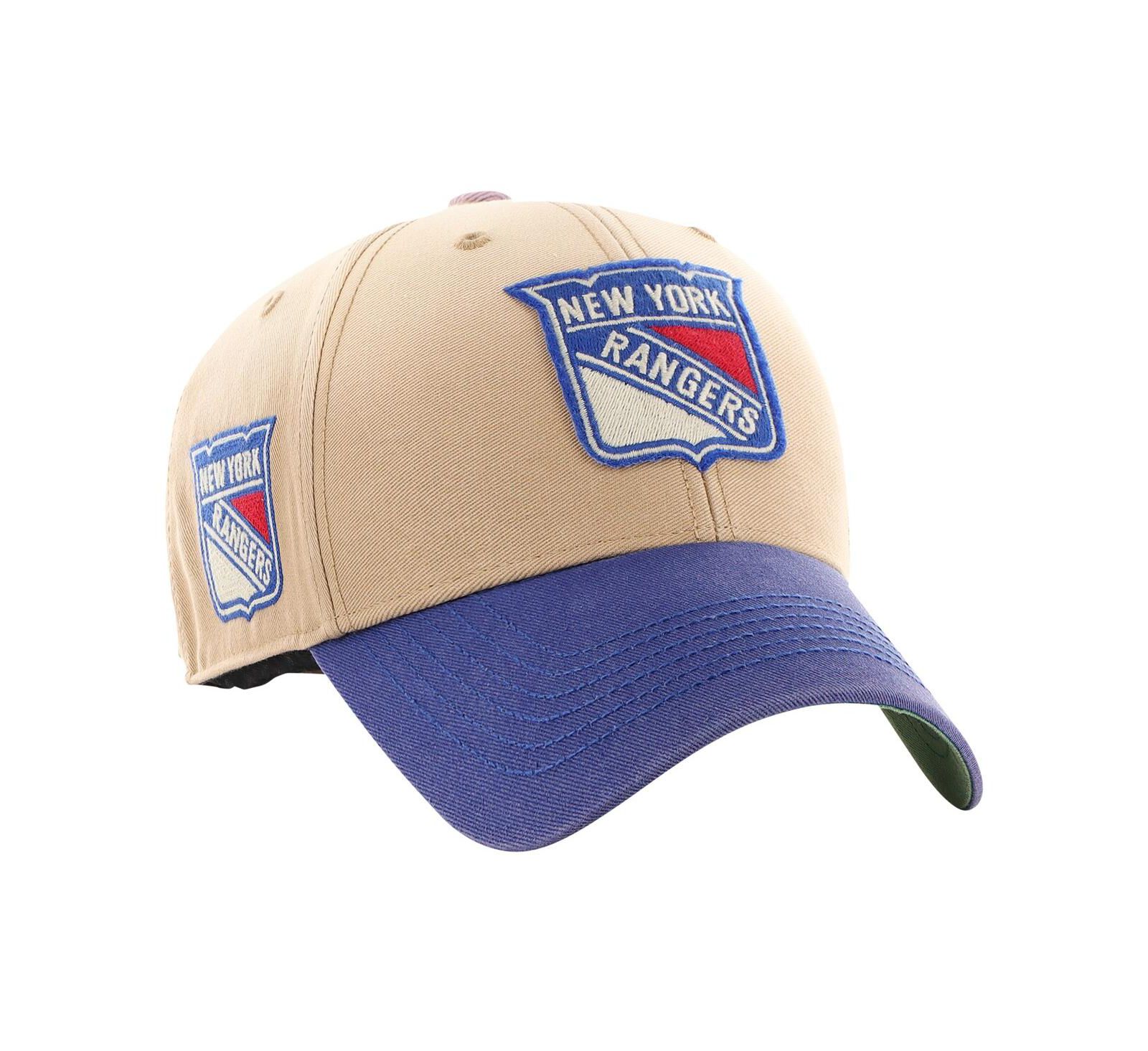 '47 Brand Мужская регулируемая кепка New York Rangers, цвет Khaki, Blue Distressed
