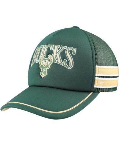 Мужская кепка '47 Brand Hunter Green Milwaukee Bucks с полосками по бокам, регулируемая