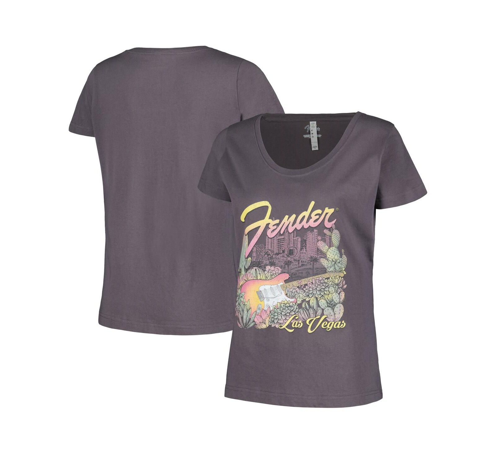 Женская футболка Mad Engine Charcoal Fender Las Vegas Scoop Neck