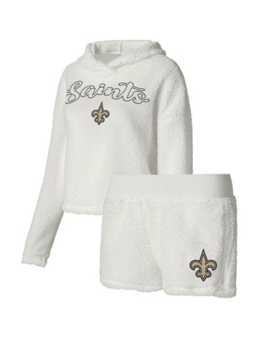 Женский комплект для сна Concepts Sport White New Orleans Saints: свитшот и шорты