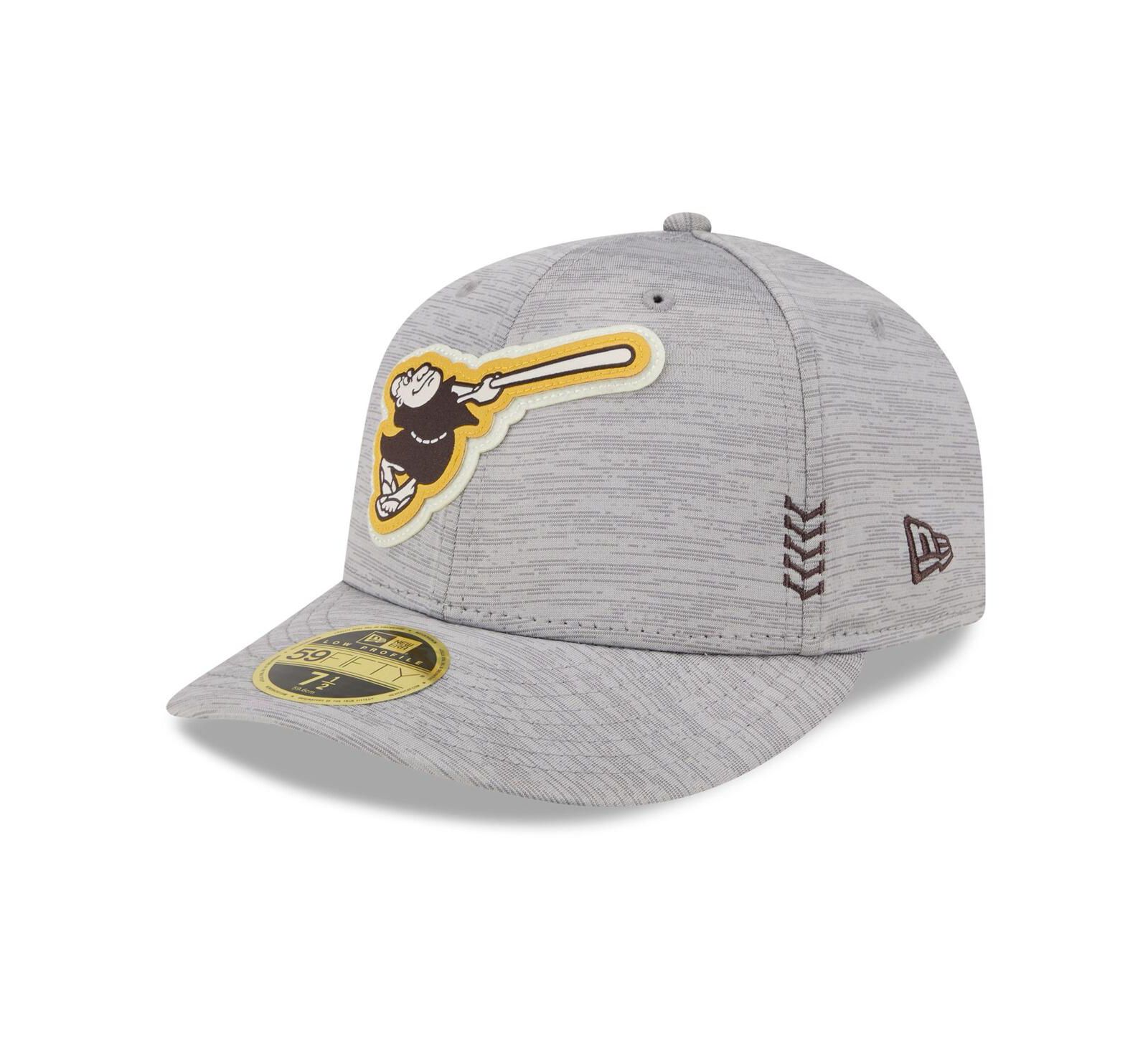 Мужская кепка New Era Gray San Diego Padres 2024 Clubhouse Low Profile 59FIFTY Fitted