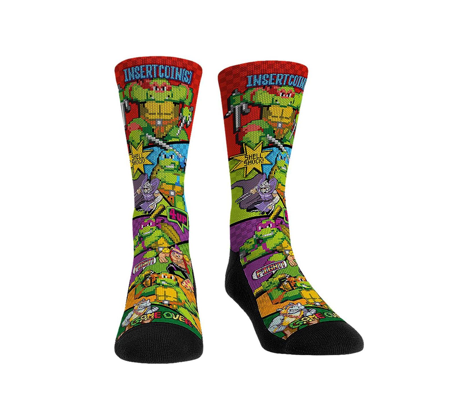 Men's and Women's Rock 'Em Socks Teenage Mutant Ninja Turtles Game Time Crew Socks