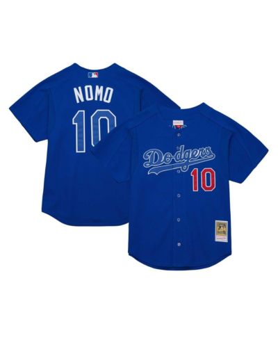 Men's Mitchell & Ness Hideo Nomo Royal Distressed Los Angeles Dodgers Cooperstown Collection 2004 Batting Practice Jersey