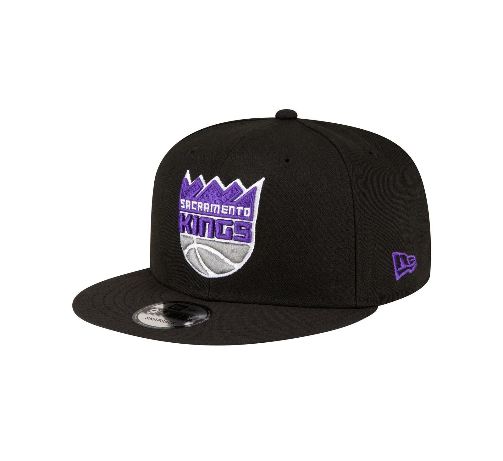 Men's New Era Black Sacramento Kings Official Team Color 9FIFTY Snapback Hat