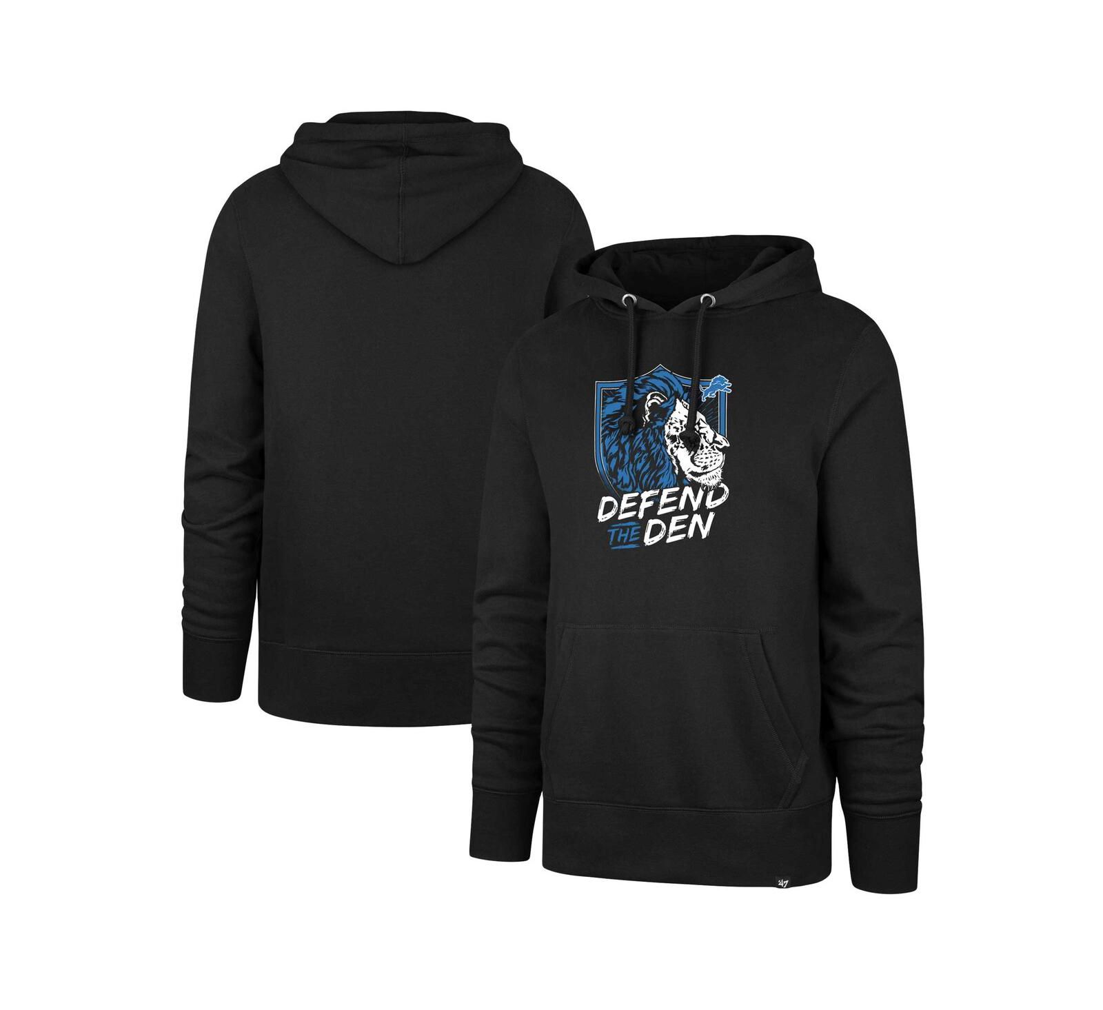 Мужское худи '47 Brand Black Detroit Lions Regional Headline Hoodie