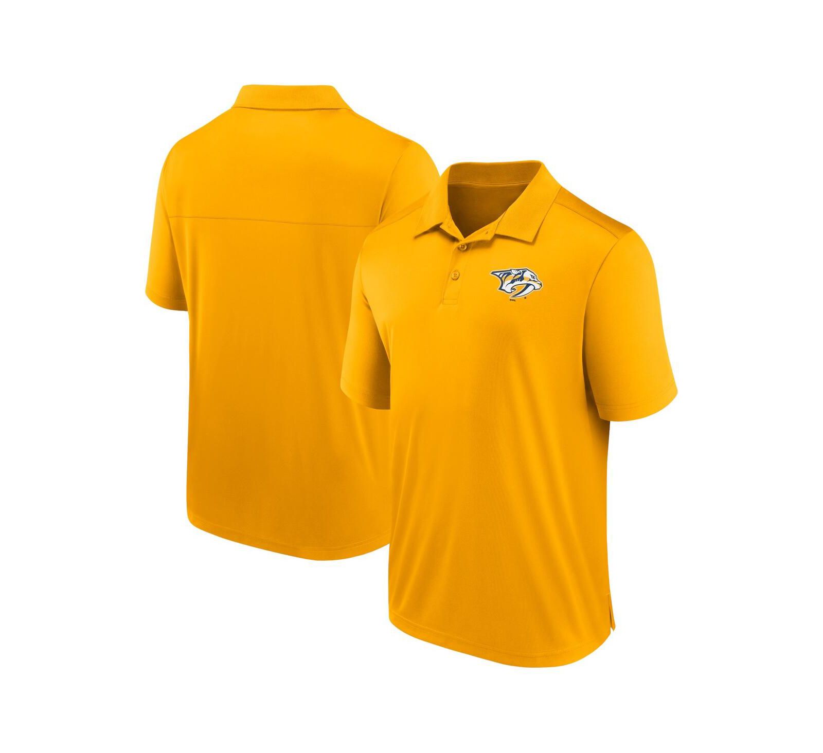 Men's Fanatics Gold Nashville Predators Left Side Block Polo Shirt