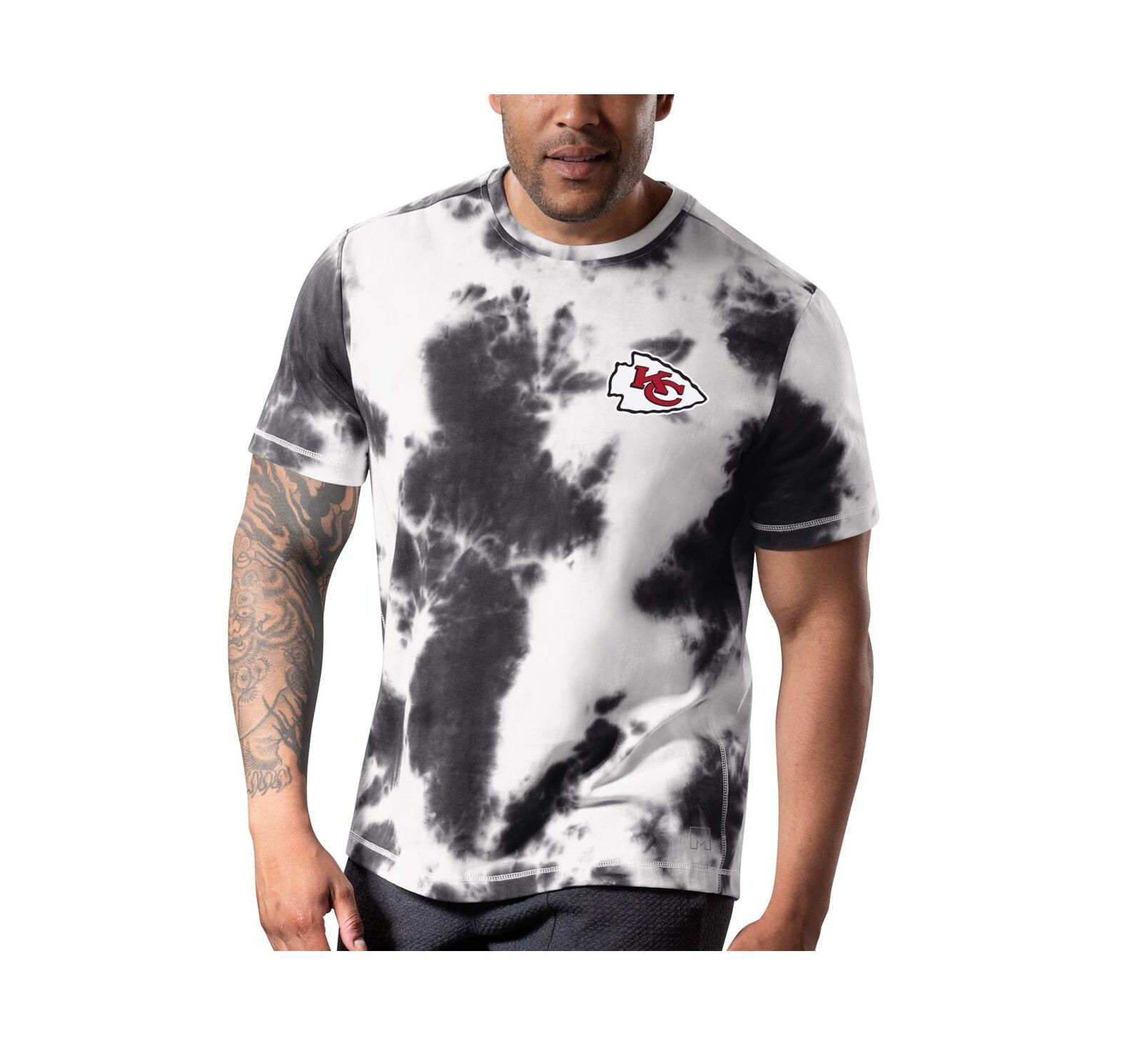 Мужская футболка MSX by Michael Strahan Black Kansas City Chiefs Freestyle Tie-Dye