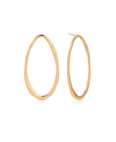 ETTIKA Серьги крупные овальные с позолотой 18K