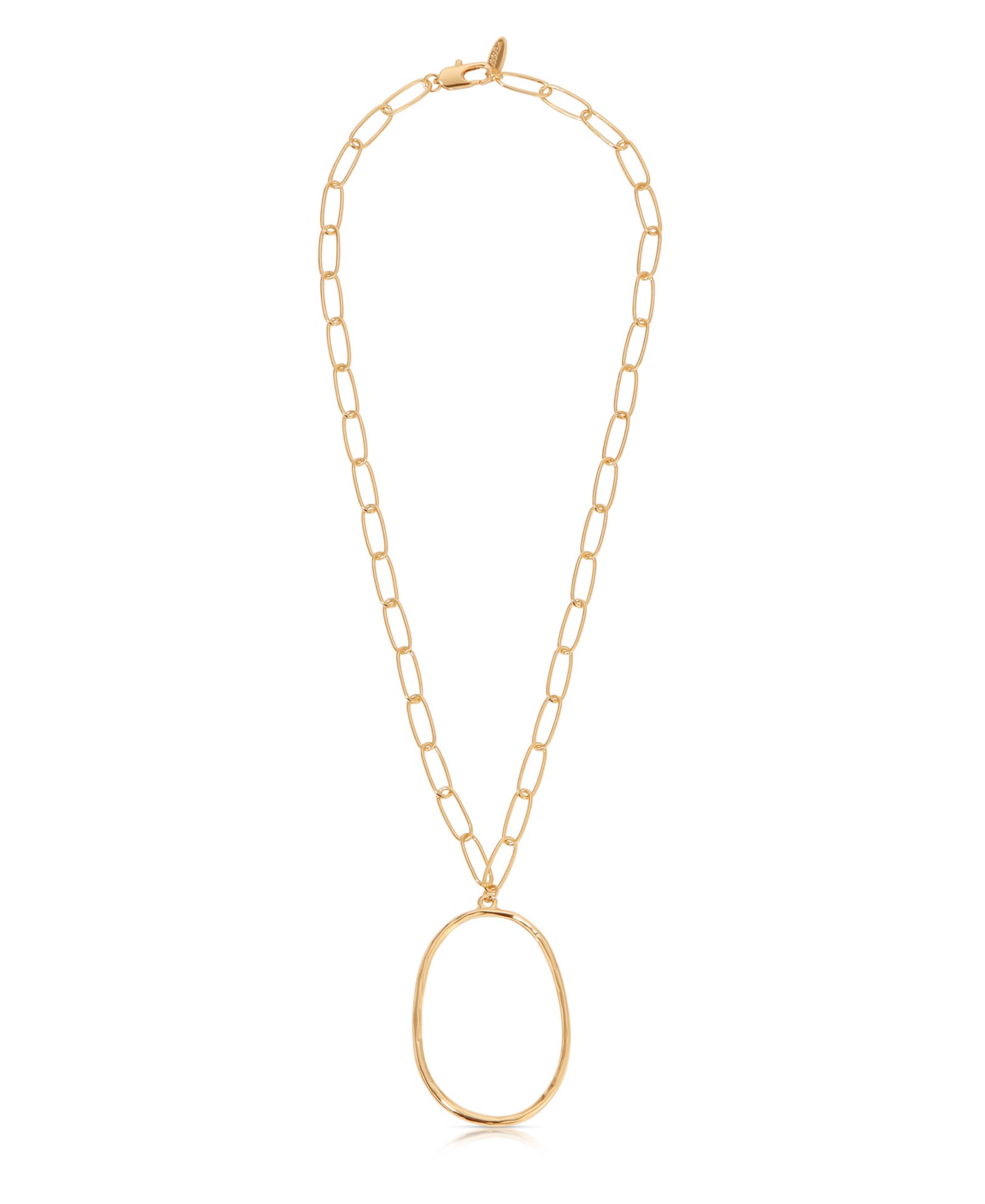 Колье-цепочка ETTIKA Large 18K Gold-Plated Oval Pendant