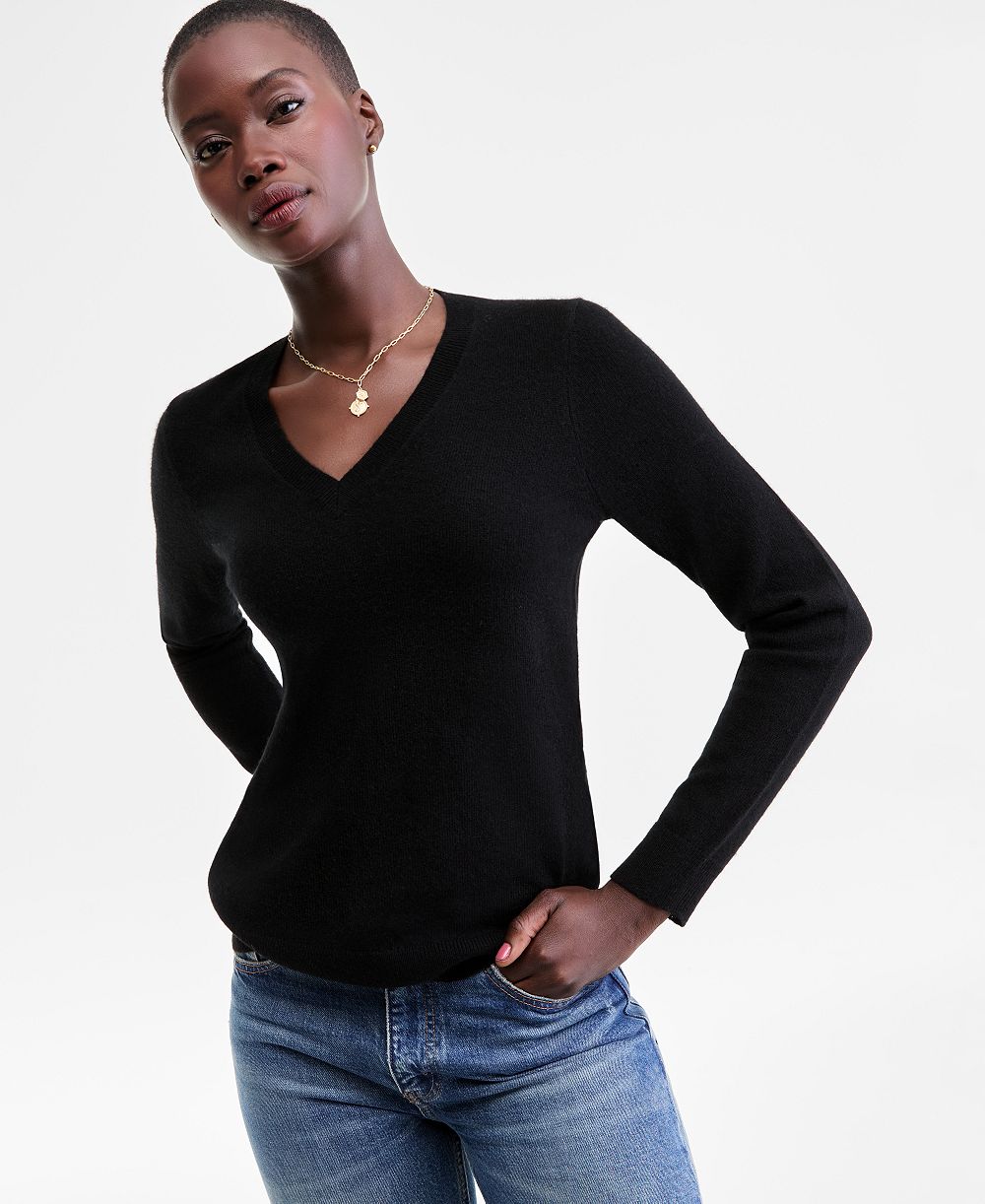 Charter Club Women's 100% Cashmere V-Neck Long-Sleeve Sweater, Macy's Exclusive