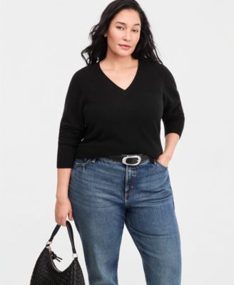 Джемпер Charter Club Plus Size 100% Cashmere V-Neck