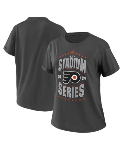 Women's WEAR by Erin Andrews Charcoal Philadelphia Flyers 2024 NHL Stadium Series Boyfriend T-shirt