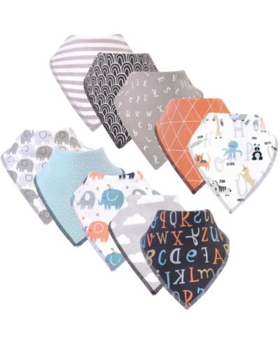 Набор нагрудников Hudson Baby 10Pk Pleated Bandana Bibs