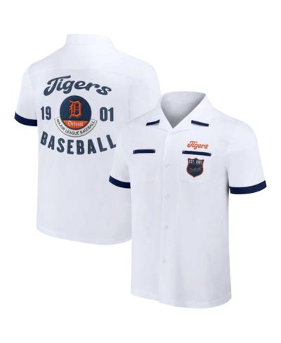 Мужская рубашка на пуговицах Detroit Tigers Fanatics White