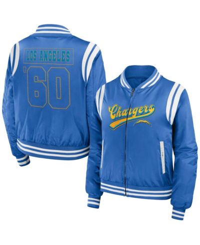Женская куртка WEAR by Erin Andrews Los Angeles Chargers Bomber Full-Zip Powder Blue