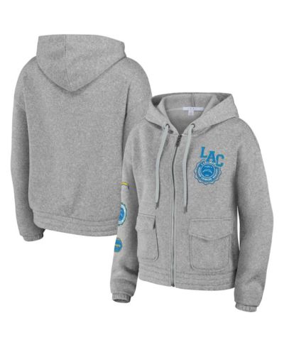 Женское худи WEAR by Erin Andrews Heather Gray Los Angeles Chargers Full-Zip
