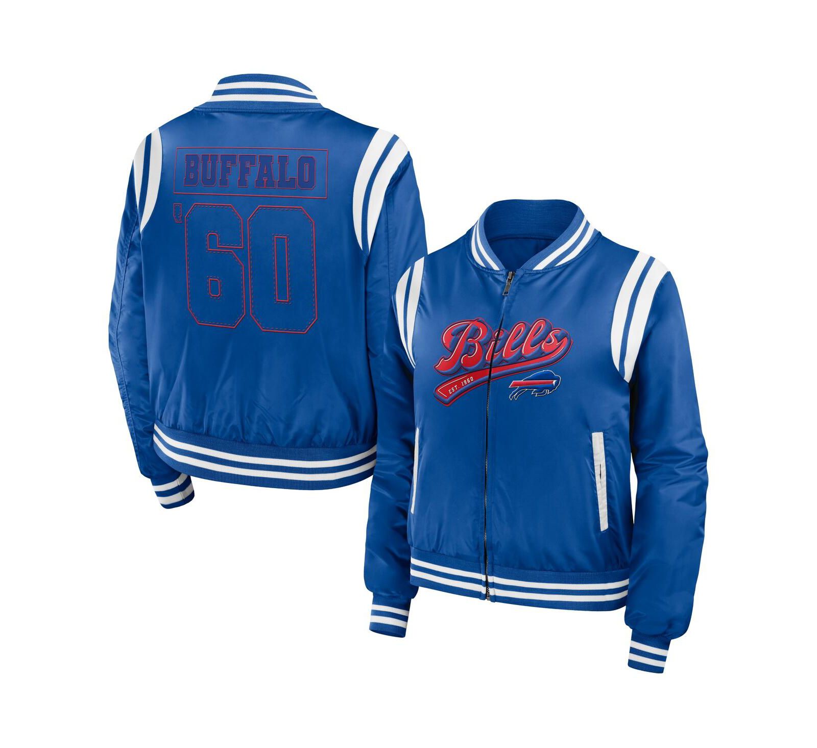 Women's WEAR by Erin Andrews Royal Buffalo Bills Bomber Full-Zip Jacket
