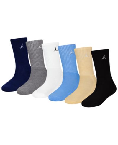 Jordan Boys' and Girls' 5-11 Everyday Essentials Crew Socks, 6-Pack