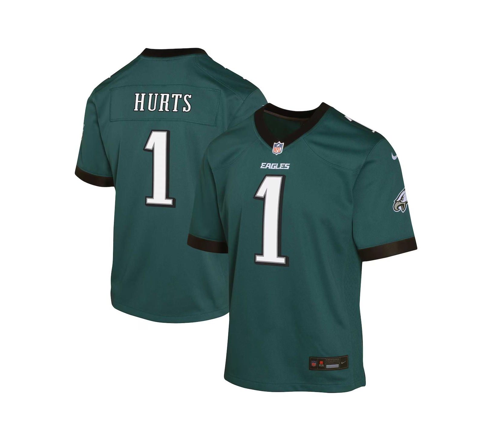 Nike Big Boys and Girls Jalen Hurts Midnight Green Philadelphia Eagles Game Jersey