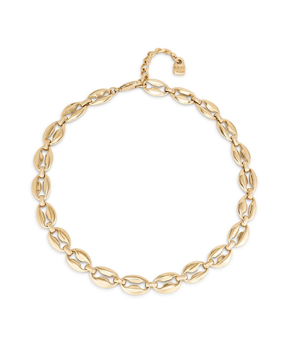 Ожерелье UNOde50 из золота 18k с мелкими звеньями из металлического сплава