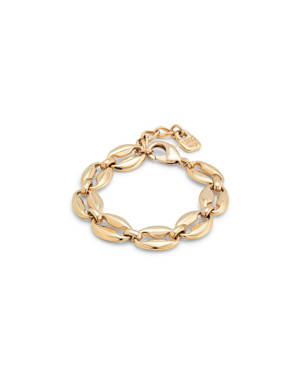 UNOde50 18k Gold Plated Small Oval Links Metal Alloy Bracelet