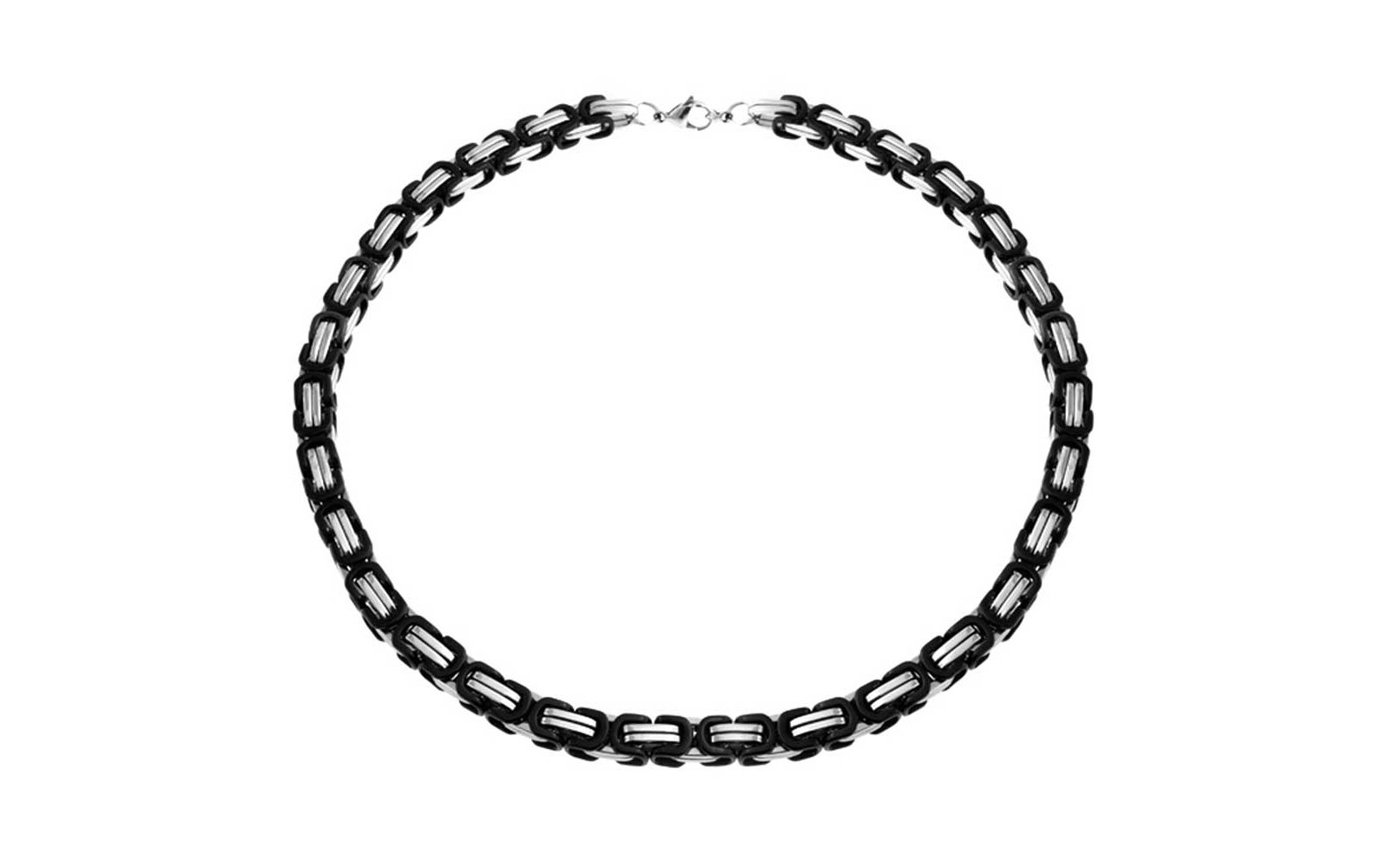 Серьги-кольца Bling Jewelry Biker Jewelry Urban Double link, из нержавеющей стали