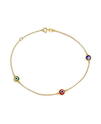 Bling Jewelry анклет с многоцветным глазом (Evil Eye), серебро .925, регулируемый