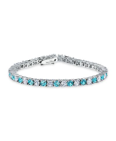 Браслет Bling Jewelry Blue Sapphire CZ Tennis, 7.5 Inch