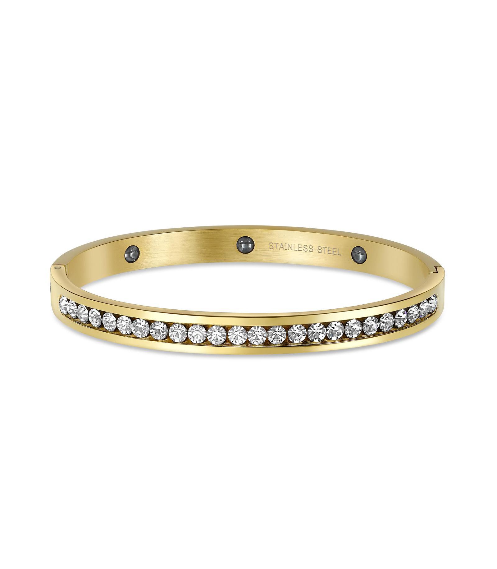Браслет Bling Jewelry CZ Bangle Cocktail Silver Tone Stainless Steel