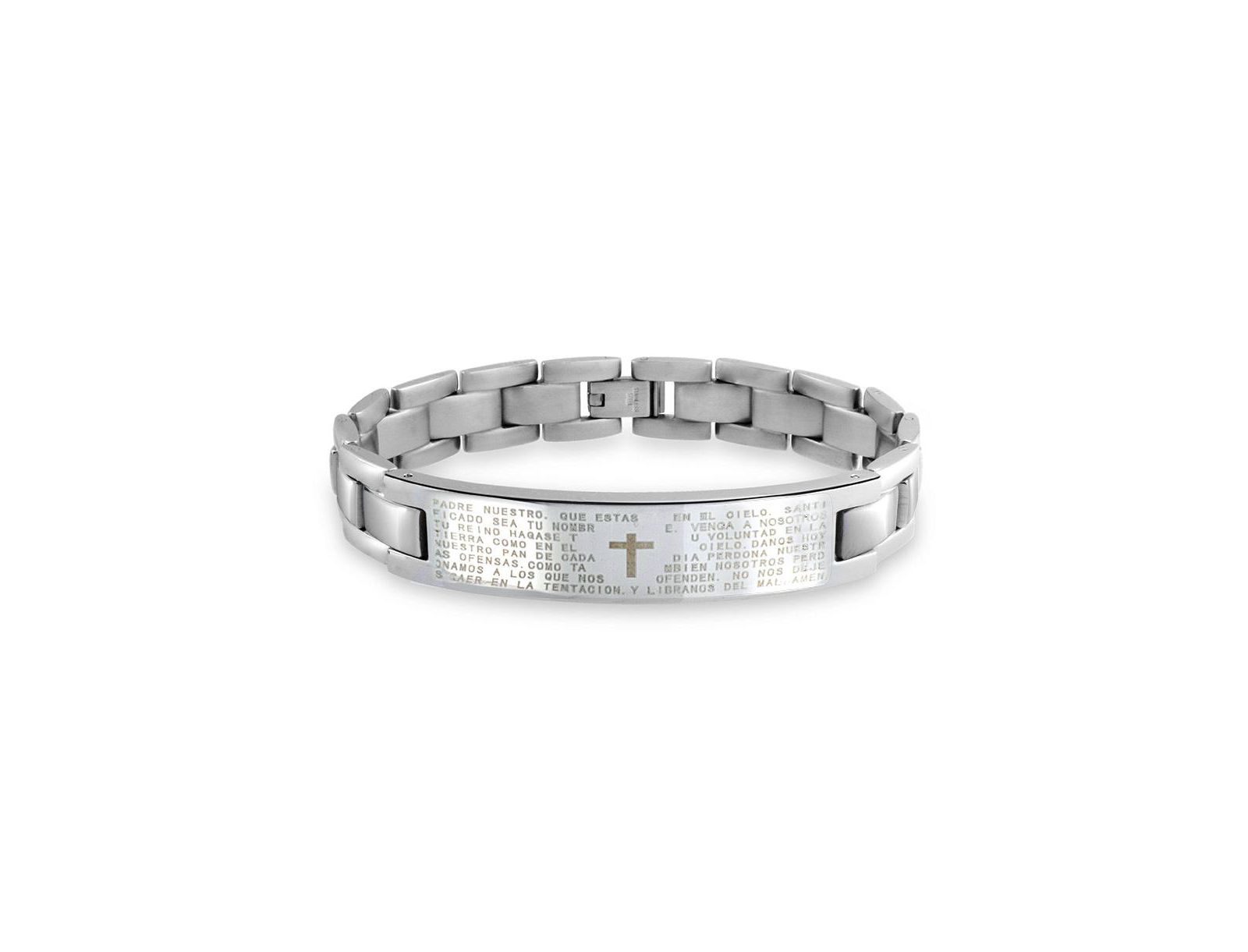 Bling Jewelry браслет Bling Jewelry Our Lords Prayer Cross El Padre Maestro Link Wrist ID