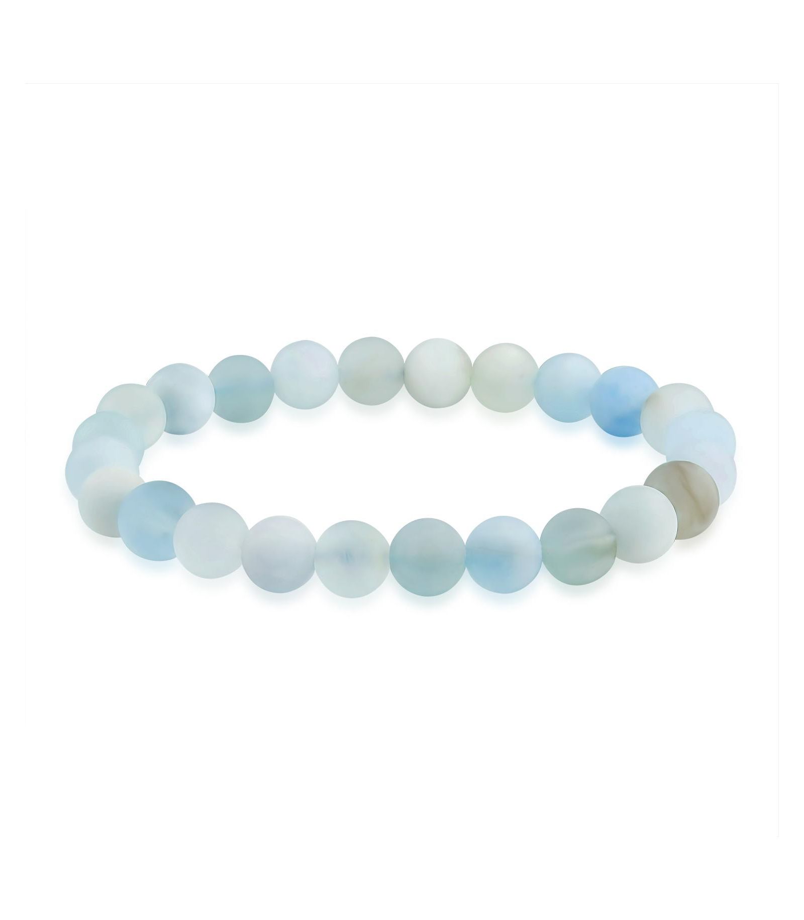 Браслет Bling Jewelry Natural Stone Multi Color Stackable Round 8MM Ball Beads Strand Stretch
