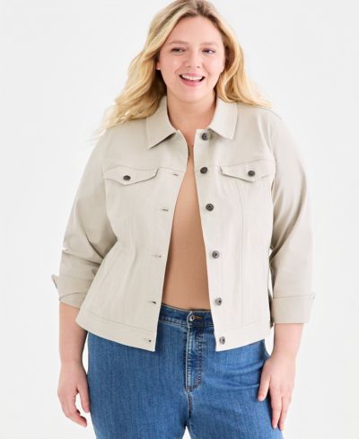 Style & Co Plus Size Classic Denim Jacket, Macy's Exclusive