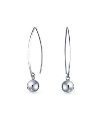 Bling Jewelry Modern Geometric Long Dangle Ball Earrings .925 Sterling Silver
