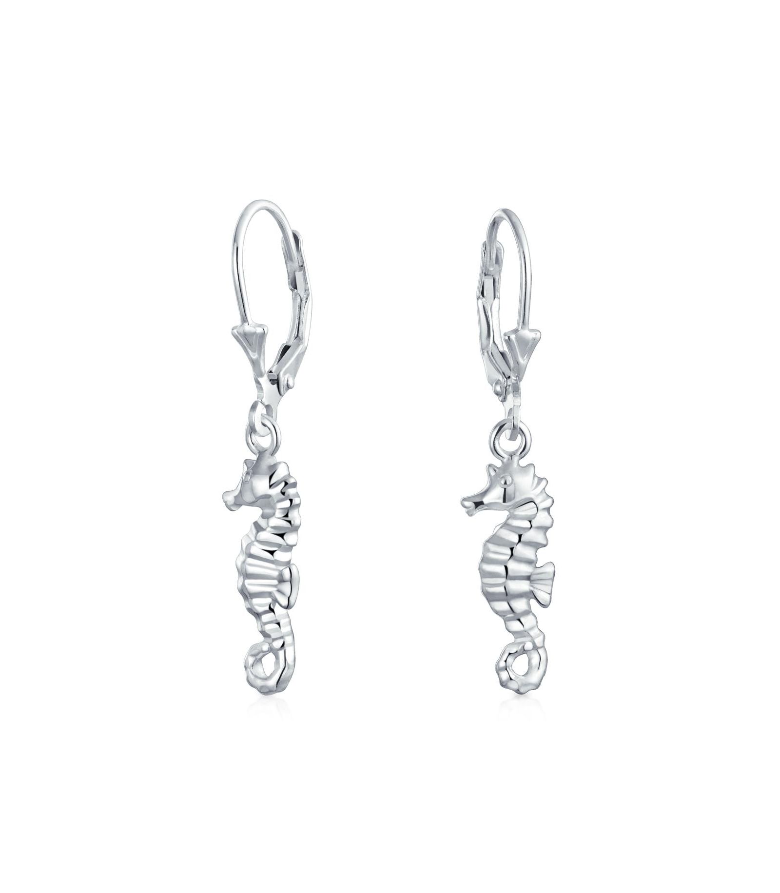 Bling Jewelry Nautical Beach Seahorse Dangle Earrings .925 Sterling Silver Lever Back