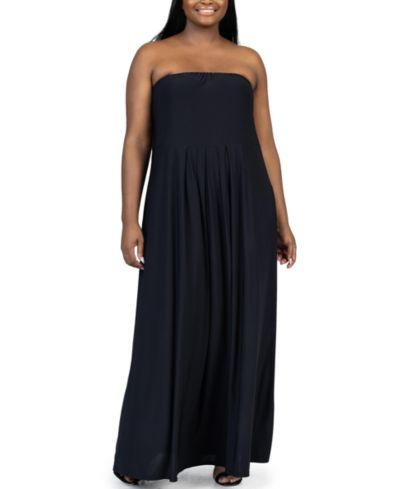 24seven Comfort Apparel Женское макси-платье без бретелек Plus Size