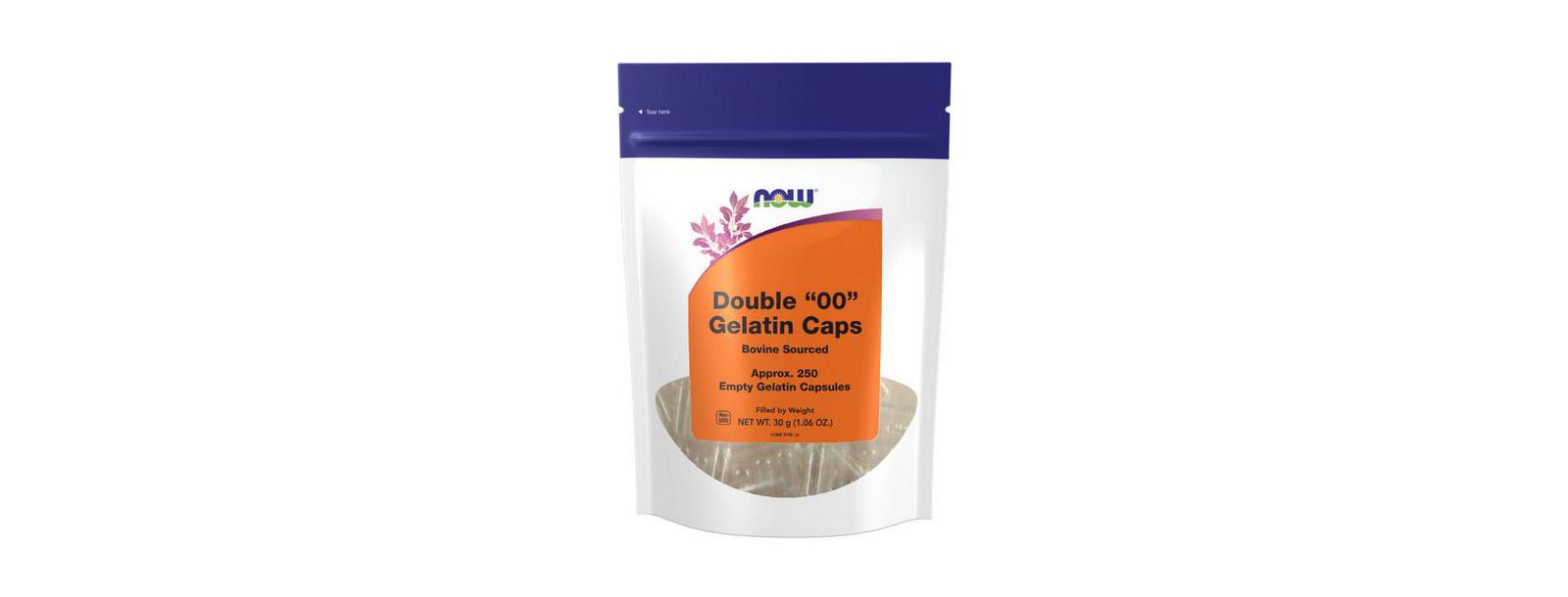 Пустые желатиновые капсулы Now Foods Double 00, 250 Caps