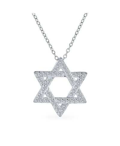 Подвеска-кулон Bling Jewelry Cubic Zirconia CZ Pave Judaica Star Of David из стерлингового серебра