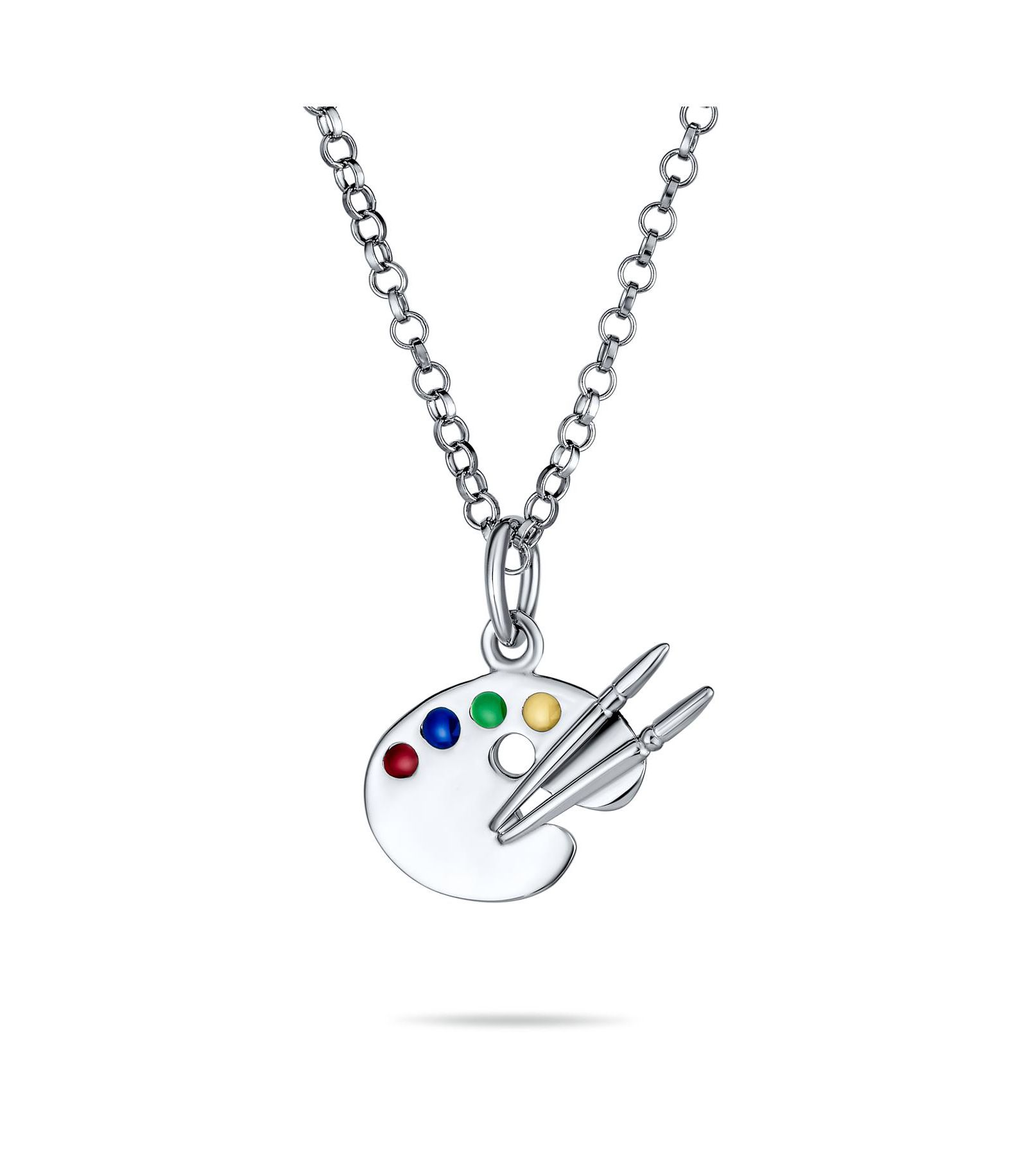 Bling Jewelry ожерелье-кулон с палитрой художника, Sterling Silver