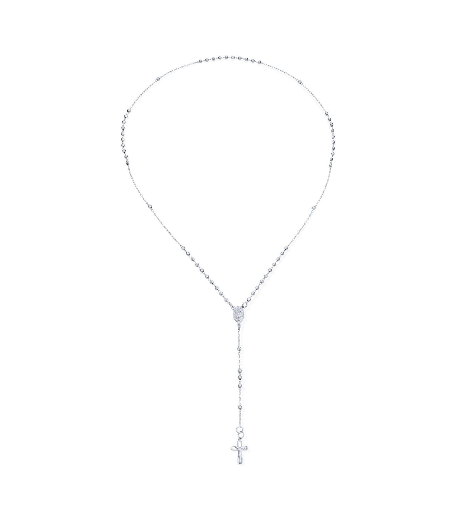 Ожерелье Bling Jewelry Catholic Prayer Round Ball Beads Jesus Crucifix Virgin Mary Rosary Y Sterling Silver