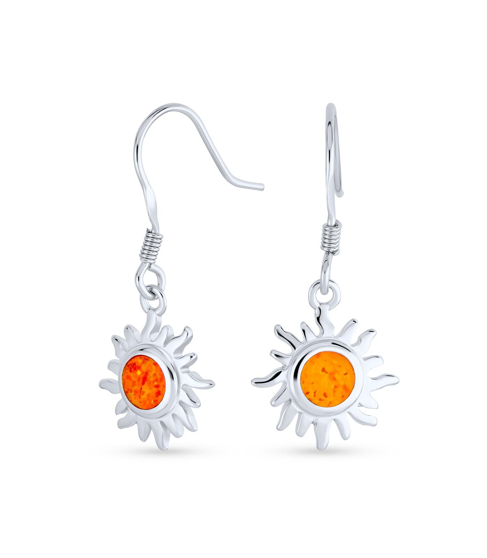 Серьги Bling Jewelry Irradiance Or Fire Opal Summer Fun Sunburst Drop
