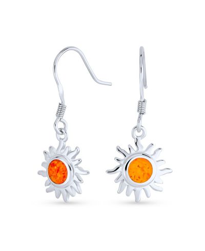Серьги Bling Jewelry Irradiance Or Fire Opal Summer Fun Sunburst Drop