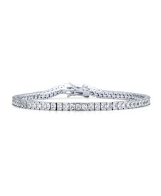 Bling Jewelry Classic 10CTW Square CZ Princess Cut Tennis Bracelet .925 Sterling Silver