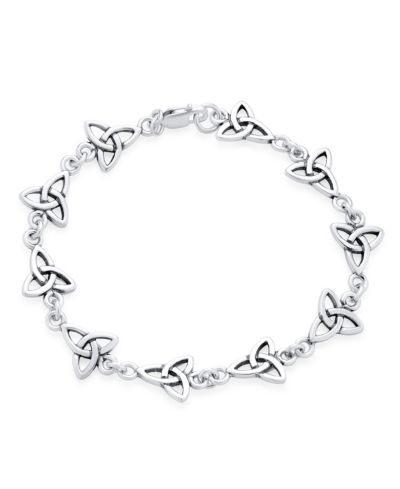 Bling Jewelry Celtic Trinity Love Knot Triquetra Bracelet Oxidized Sterling Silver 7"