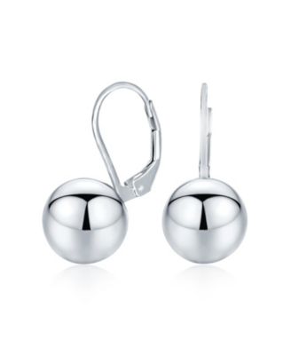 Bling Jewelry Classic .925 Sterling Silver Polished Ball Drop Earrings Lever Back 10MM